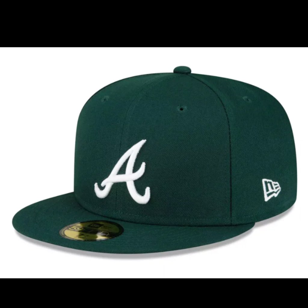 Mlb Atlanta Braves A 59fifty 5950 Men's Fitted New Era Hat Cap Dark Green